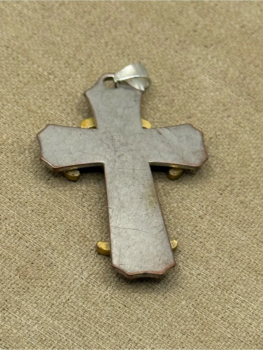 Gold & Black Decorative Cross Pendant